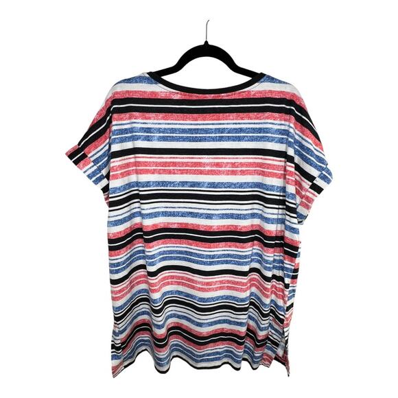 Lularoe Leah Striped Drop Shoulder Cuff Tunic Size 2XL - Picture 3 of 5